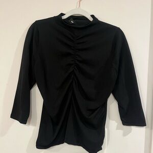 Express Black Ruched Blouse
